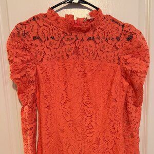 Main Strip Lace Long Sleeve Dress